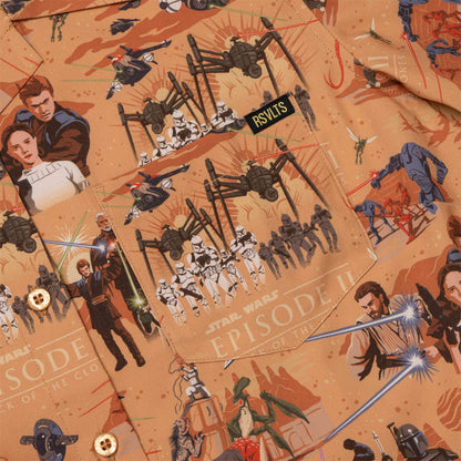 RSVLTS RSVLTS® Star Wars "Attack of the Clones Bedsheets (Orange)" _ Women's KUNUFLEX Short Sleeve Shirt Star Wars "Attack of the Clones Bedsheets (Orange)" _ Women's KUNUFLEX Short Sleeve Shirt