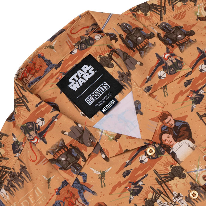 RSVLTS RSVLTS® Star Wars "Attack of the Clones Bedsheets (Orange)" _ Women's KUNUFLEX Short Sleeve Shirt Star Wars "Attack of the Clones Bedsheets (Orange)" _ Women's KUNUFLEX Short Sleeve Shirt