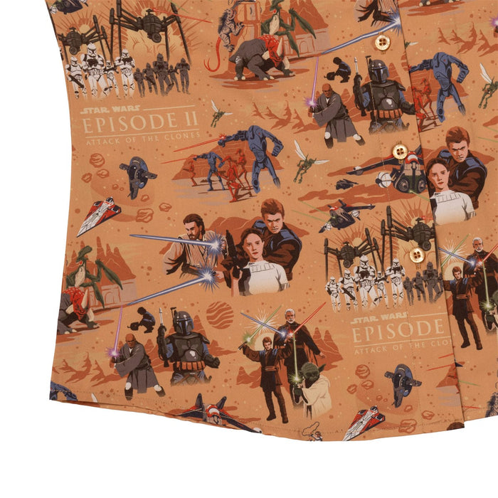 RSVLTS RSVLTS® Star Wars "Attack of the Clones Bedsheets (Orange)" _ Women's KUNUFLEX Short Sleeve Shirt Star Wars "Attack of the Clones Bedsheets (Orange)" _ Women's KUNUFLEX Short Sleeve Shirt