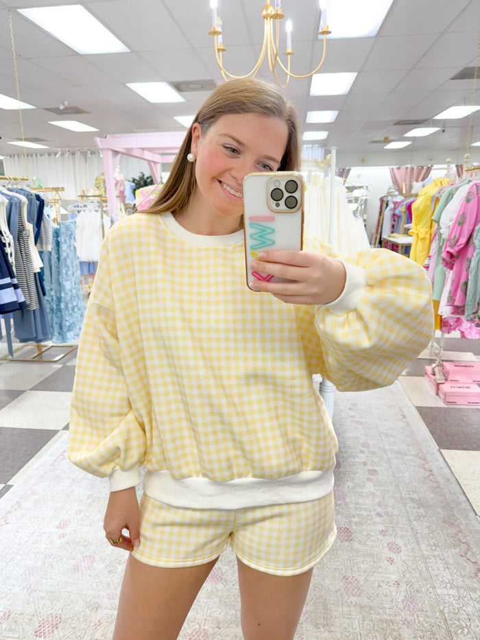 Sunny Side Yellow Gingham Lounge Set