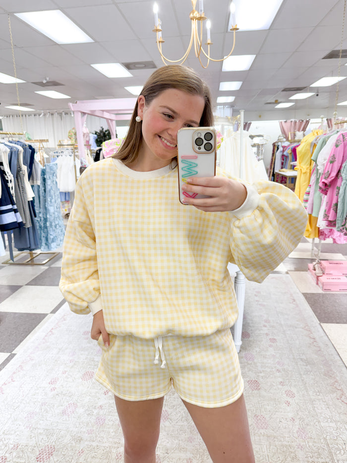 Sunny Side Yellow Gingham Lounge Set