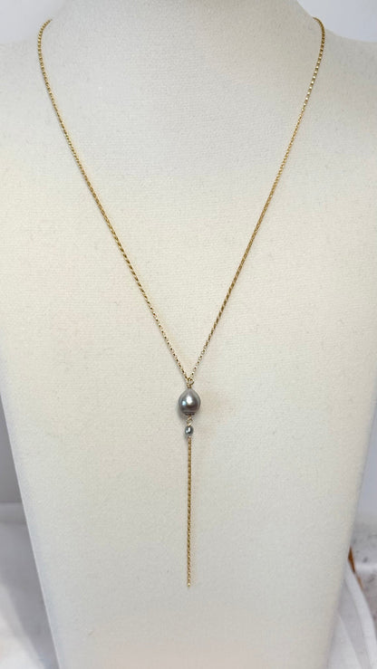 SWAY Tahitian pearl x keshi lariat