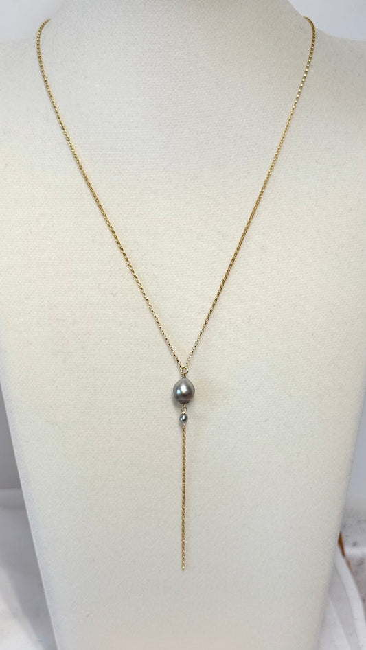 SWAY Tahitian pearl x keshi lariat