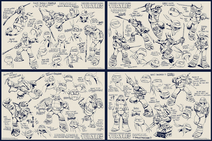 Teenage Mutant Ninja Turtles Character Concepts (Set of 4)