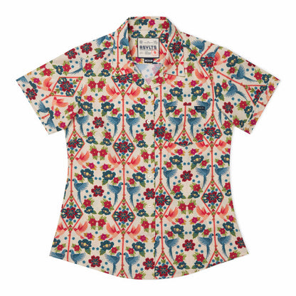 RSVLTS XS RSVLTS Wild Things "Folk Bird" Women's _ KUNUFLEX Short Sleeve Shirt Wild Things "Folk Bird" Women's _ KUNUFLEX Short Sleeve Shirt