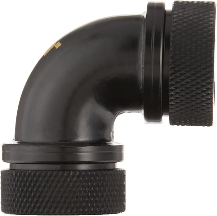 Thermaltake Pacific PETG Tube 90 Degree Dual Compression 16mm OD Black CL-W099-CA00BL-A