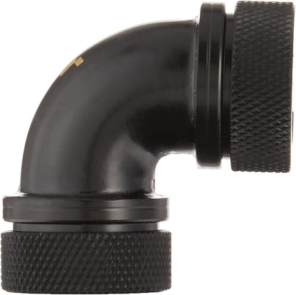 Thermaltake Pacific PETG Tube 90 Degree Dual Compression 16mm OD Black CL-W099-CA00BL-A