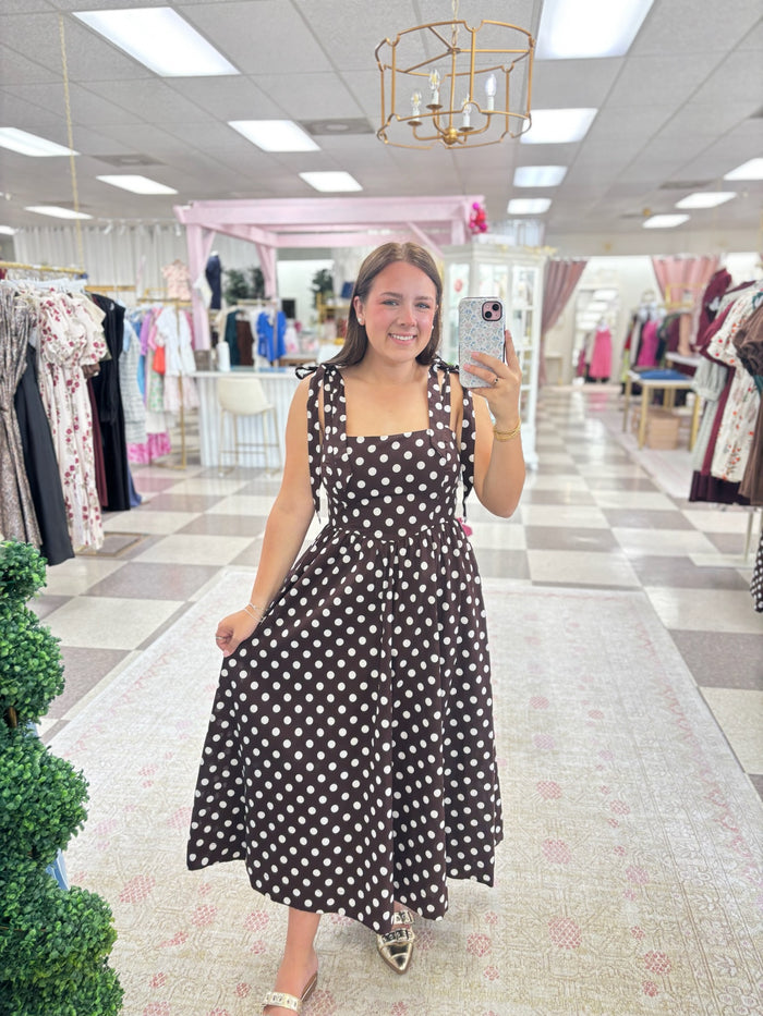 Tie Up Polka Dot Dress