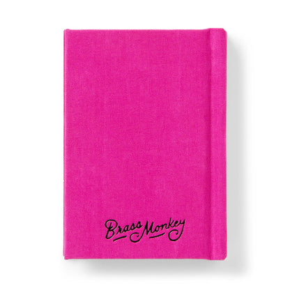 A bright pink hardcover diary titled Tiny Diary for Not So Tiny Secrets by Brass Monkey, featuring the brand name in black cursive on the bottom right corner of the cover, set against a white background.