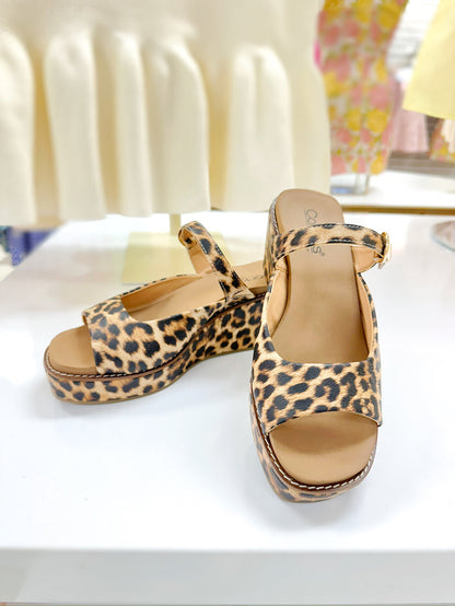 Treat Yourself Wedge Sandal Shoe (Leopard)