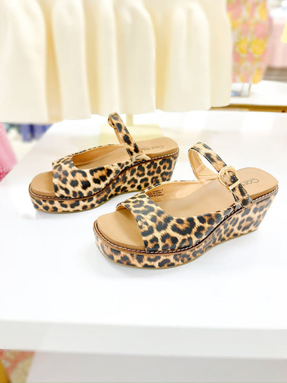 Treat Yourself Wedge Sandal Shoe (Leopard)