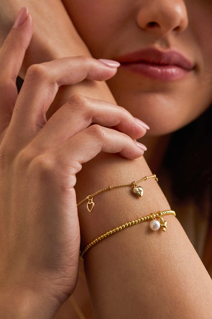Triple Heart Charm Bracelet