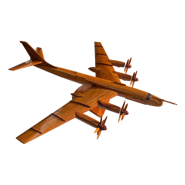 TU-95 ( TU95 ) Tupolev  Mahogany Wood Desktop Airplane Model
