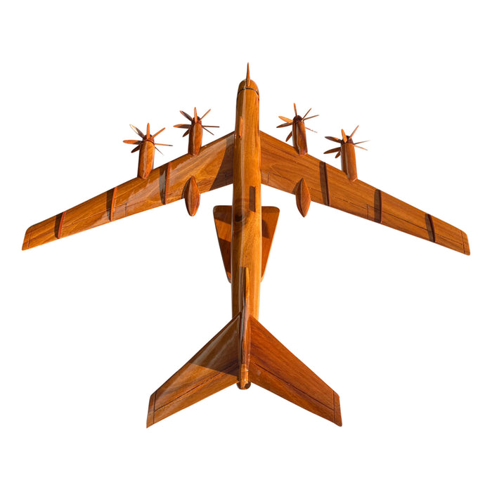 TU-95 ( TU95 ) Tupolev  Mahogany Wood Desktop Airplane Model