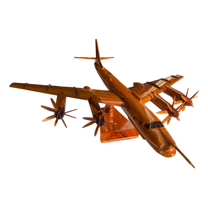TU-95 ( TU95 ) Tupolev  Mahogany Wood Desktop Airplane Model