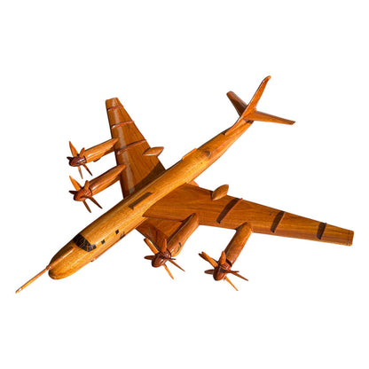 TU-95 ( TU95 ) Tupolev  Mahogany Wood Desktop Airplane Model