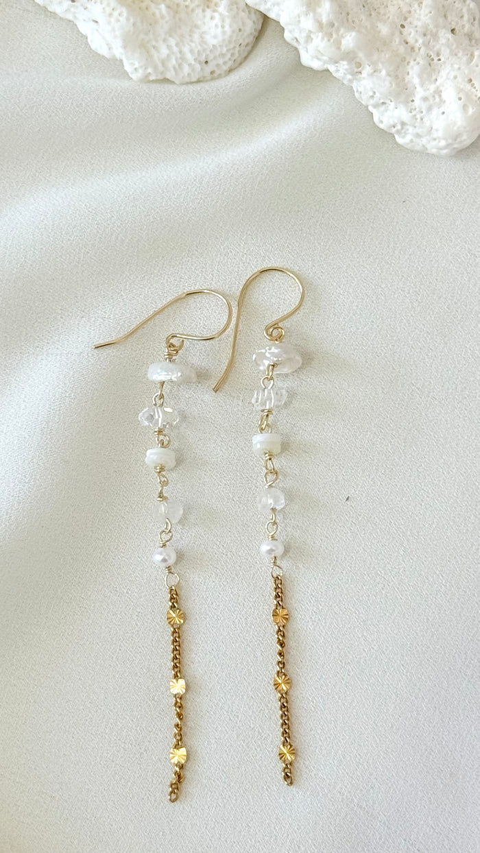 TULUM drop earrings - White mix