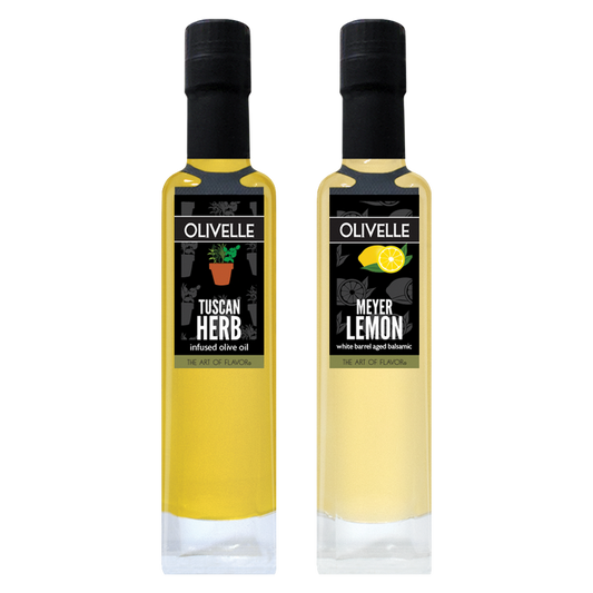 Tuscan Herb Infused Olive Oil & Meyer Lemon White Barrel Aged Balsamic