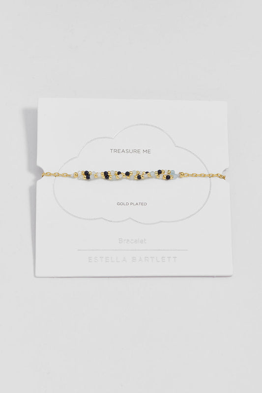 Twisted Blue Gemstone Beaded Bracelet