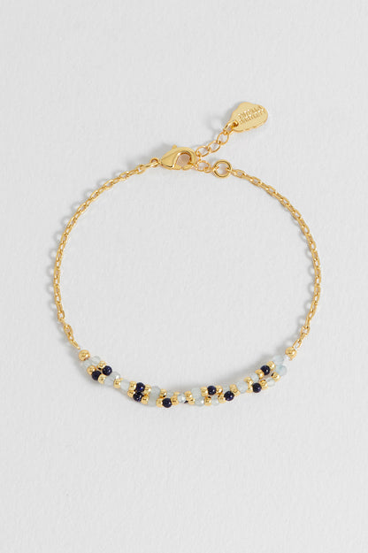 Twisted Blue Gemstone Beaded Bracelet