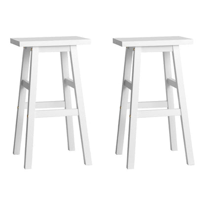 Two Bar Stools Kitchen Counter Stools Wooden Chairs White-Home Living Store-
