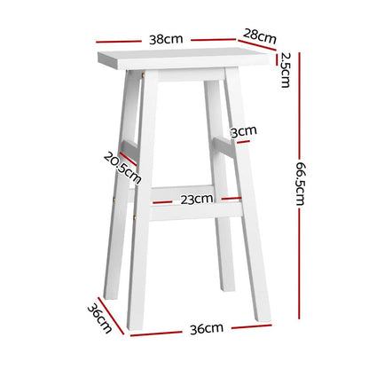 Two Bar Stools Kitchen Counter Stools Wooden Chairs White-Home Living Store-