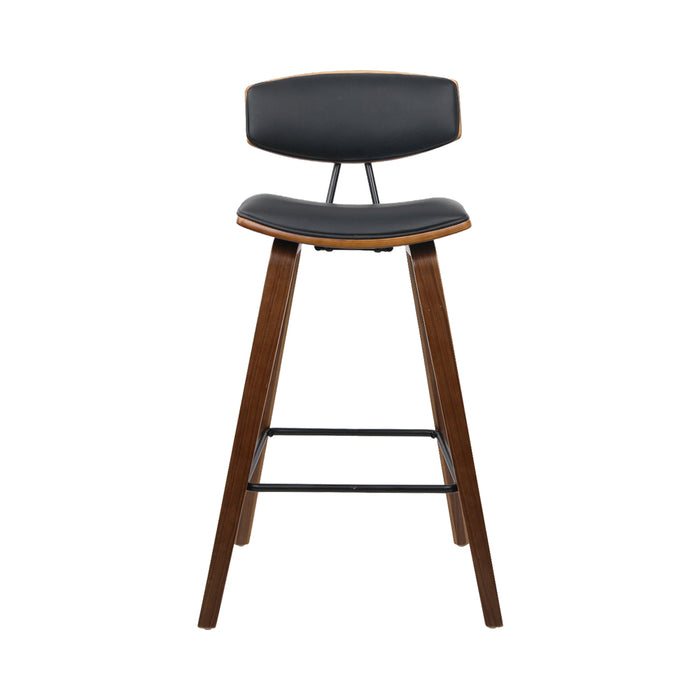 Two Bar Stools Leather Padded w/Backrest-Home Living Store-