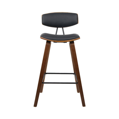 Two Bar Stools Leather Padded w/Backrest-Home Living Store-