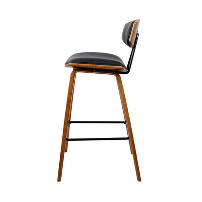Two Bar Stools Leather Padded w/Backrest-Home Living Store-
