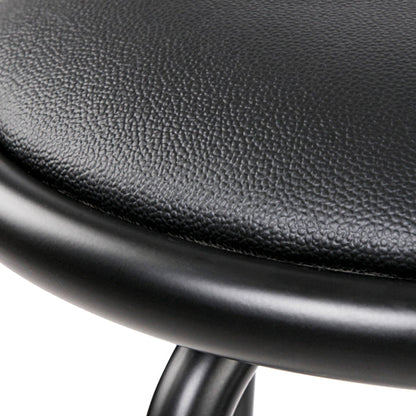 Two Bar Stools Swivel Leather Padded Metal-Home Living Store-