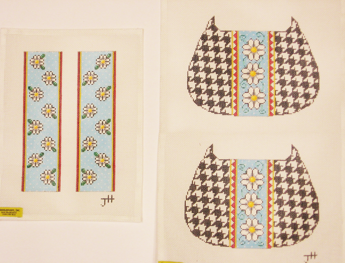 Needlepoint Two Sided Houndstooth Design Canvas