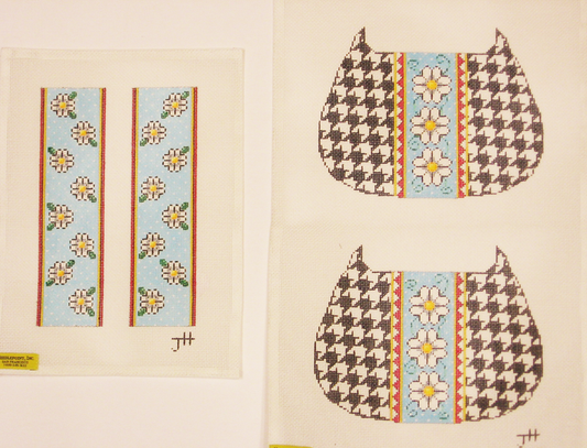 Needlepoint Two Sided Houndstooth Design Canvas