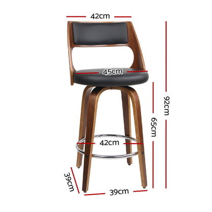 Two Wooden Bar Stools - Black-Home Living Store-