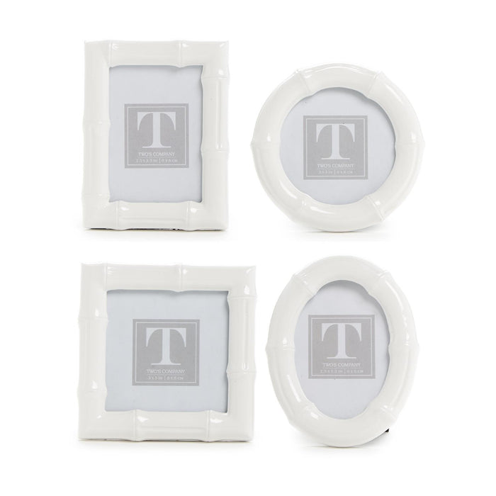 Two's Company High Gloss Faux Bamboo Photo Frame.