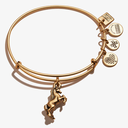 Unicorn Charm Bangle, Rafaelian Gold, Alex and Ani
