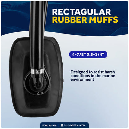 Dual Feed Muff Boat Motor Flusher, Rectangular Muffs - 2-Pack - FO4241-M2 - Five Oceans