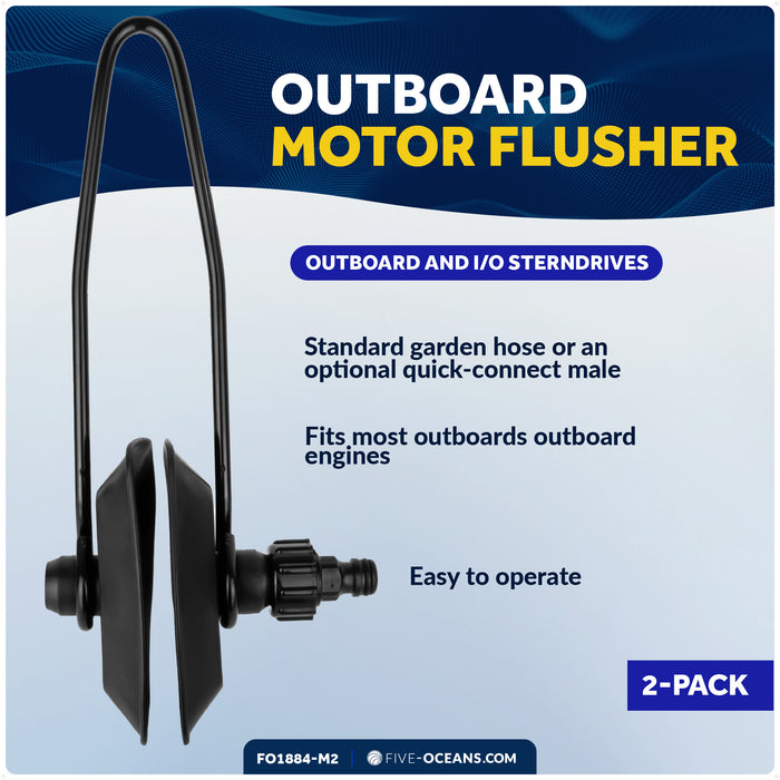 Universal Outboard Motor Flusher, Rectangular Muffs, 2-Pack - FO1884-M2 - Five Oceans