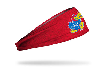 University of Kansas: Jayhawk Heathered Red Big Bang Lite Headband - View 2