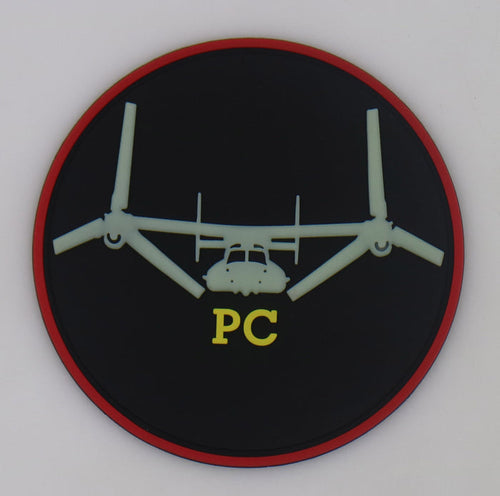 USMC MV-22 Qualification Plane Captain (PC) GITD PVC Patch