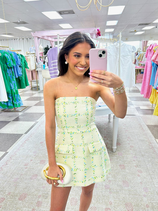 Vanessa Strapless Summer Tweed Dress