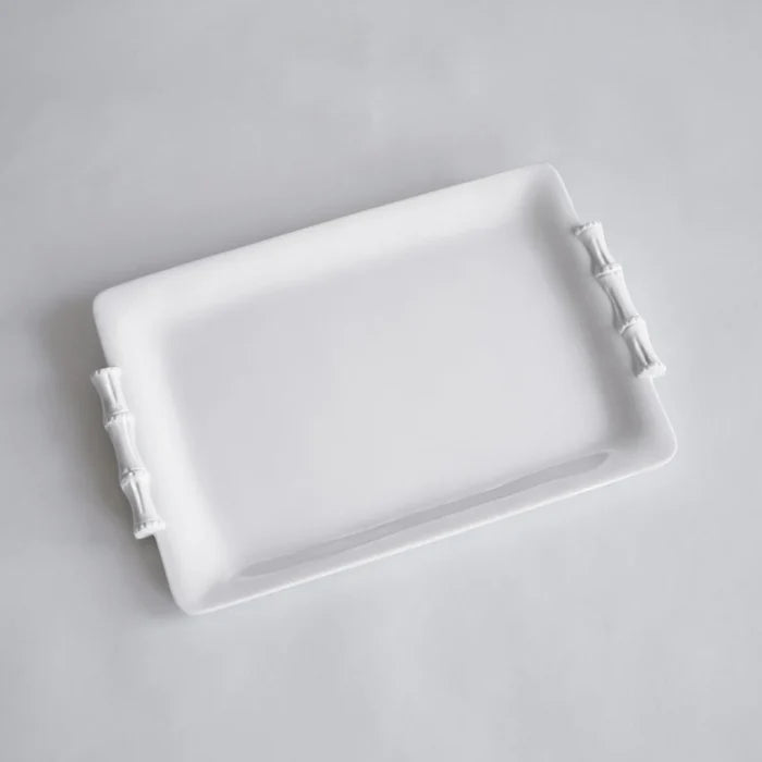 VIDA Bamboo Medium Rectangular Tray (White).