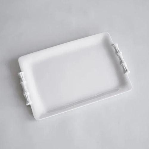 VIDA Bamboo Medium Rectangular Tray (White).