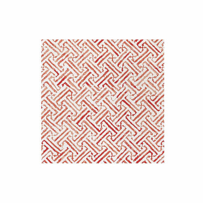 Red and white geometric patterned Papersoft dinner napkin with a soft, linen-like texture and square design.