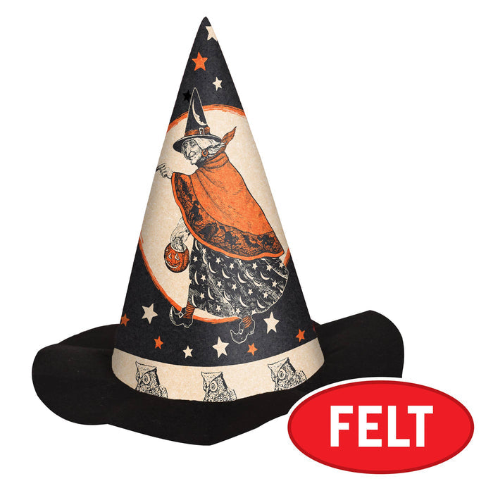 Vintage Halloween Felt Witch Hat