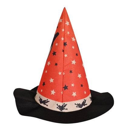 Vintage Halloween Scratch Cat Felt Witch Hat
