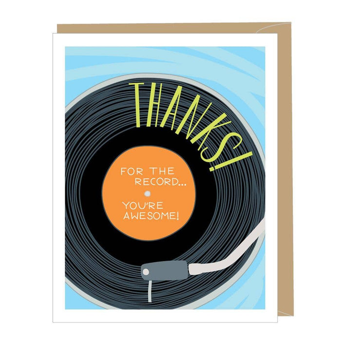Vinyl Record Thank You Greeting Card