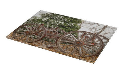 Wagon in Winter Cutting Board