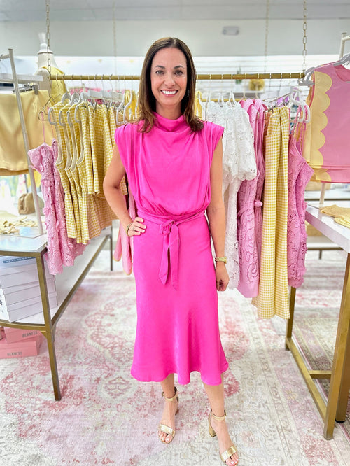 We Think Pink Midi Dress
