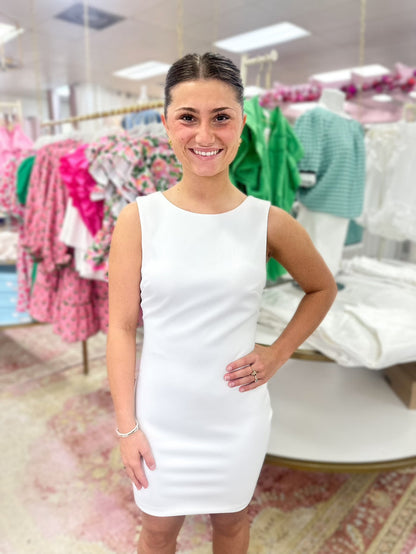 White Mini Dress with Knot