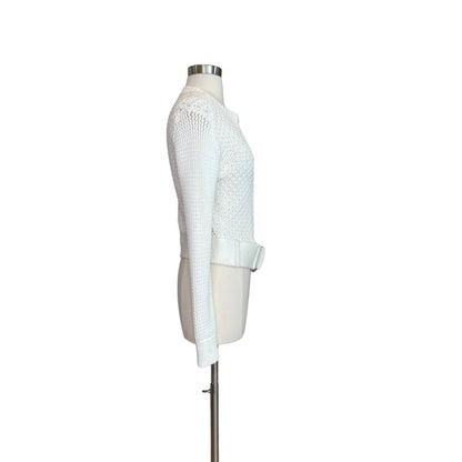 White Zip Cardigan - S